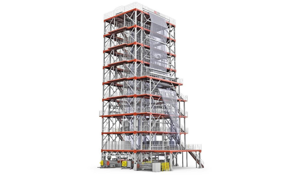 五层16米农膜吹膜机组的整机