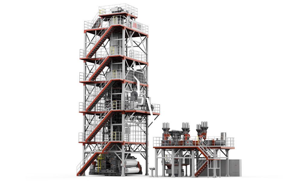 五层POF热收缩膜吹膜机组的整机