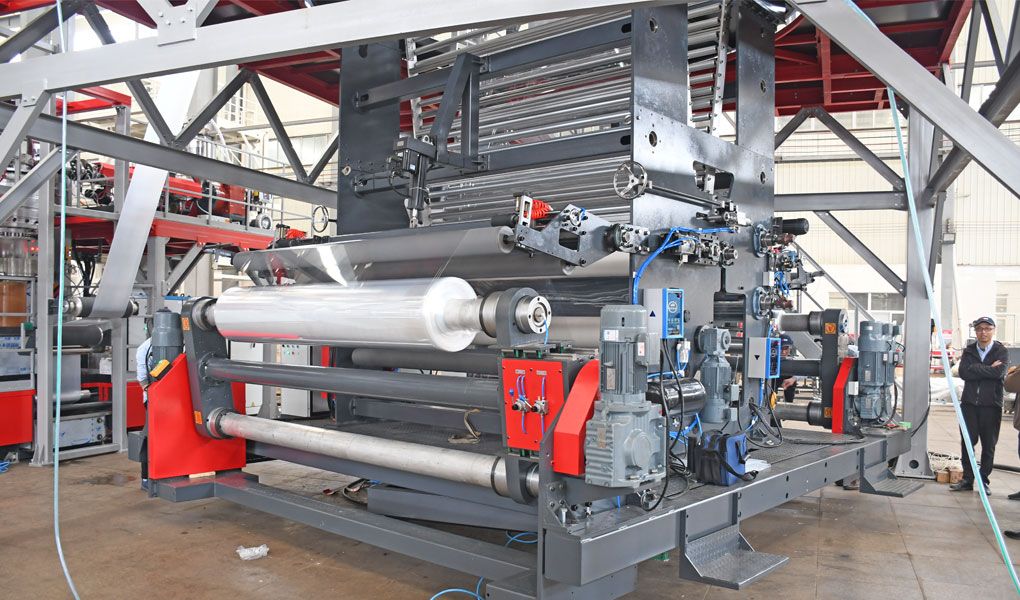 五层POF热收缩膜吹膜机组的收卷装置