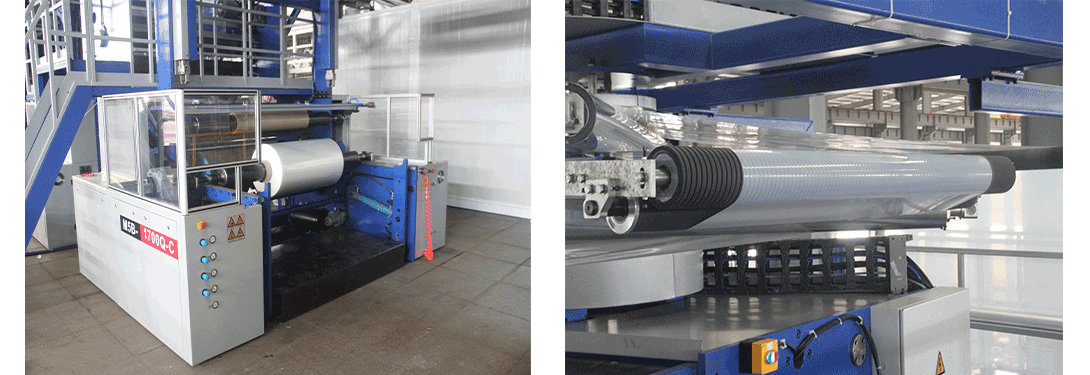 五层POD吹膜机带在线的收卷机系统