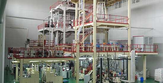 Jinming had been successfully developed 9-layer co-extrusion high-end blown film line for packaging film and the China's first large-scale blown film line with an inline coating unit for agricultural film
