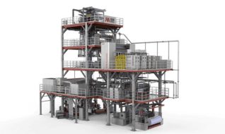 五层共挤薄膜吹膜机组带在线纵向拉伸装置