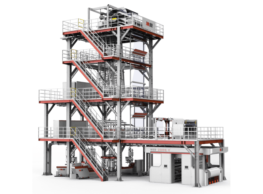ClassicX Series-Blown Film Extrusion Line (Air-cooling)-3, 5 Layer Blown Extrusion Non-barrier Stretch Film Machine complete unit